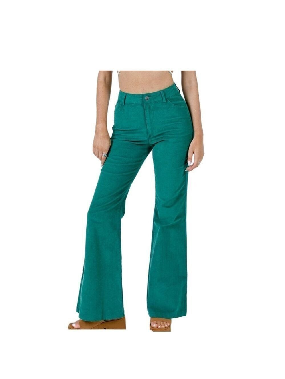 Princess Polly Corduroy Flare Pants – Size 0 ~ Green